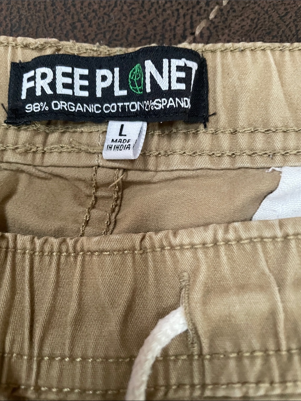 Free Planet mens Tan Drawstring Shorts